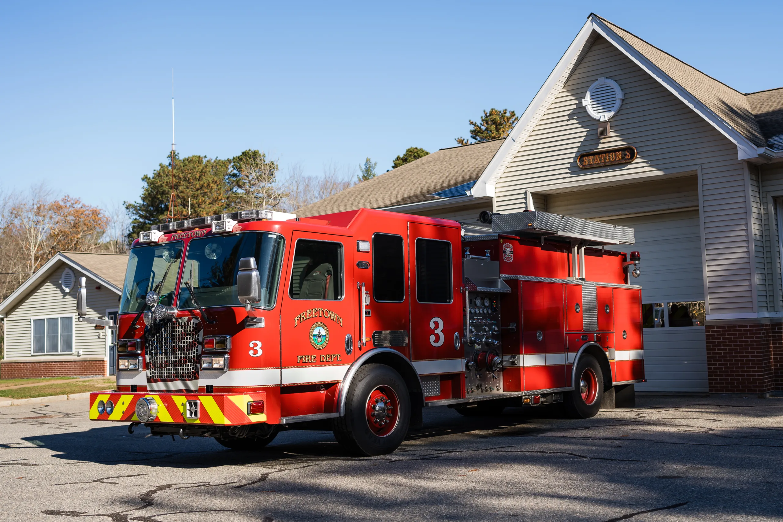 Freetown fire engine 3 outside of Station 3.